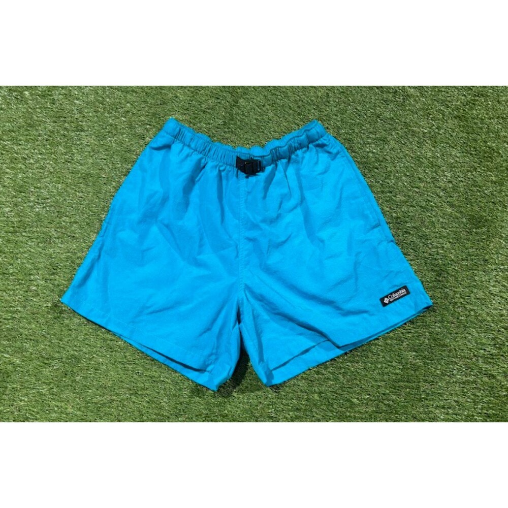 Columbia Sportswear Vintage 90s Belted Nylon Shorts Womens Size S Turquoise